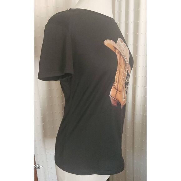 E9 Shein western black " Let's Go Girls" t-shirt - Picture 5 of 5